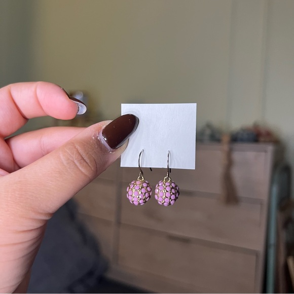 Handmade Pastel Pink Circle Gem Small Casual Cute Drop Earrings Jewelry Accessor - Picture 15 of 16